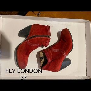 Fly London Size 37 short red boots